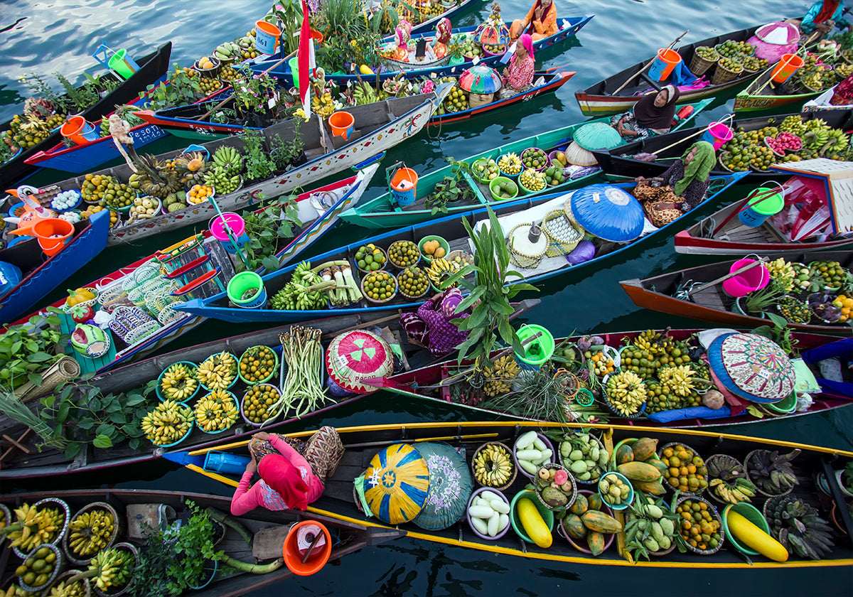 Mercado flutuante de Banjarmasin