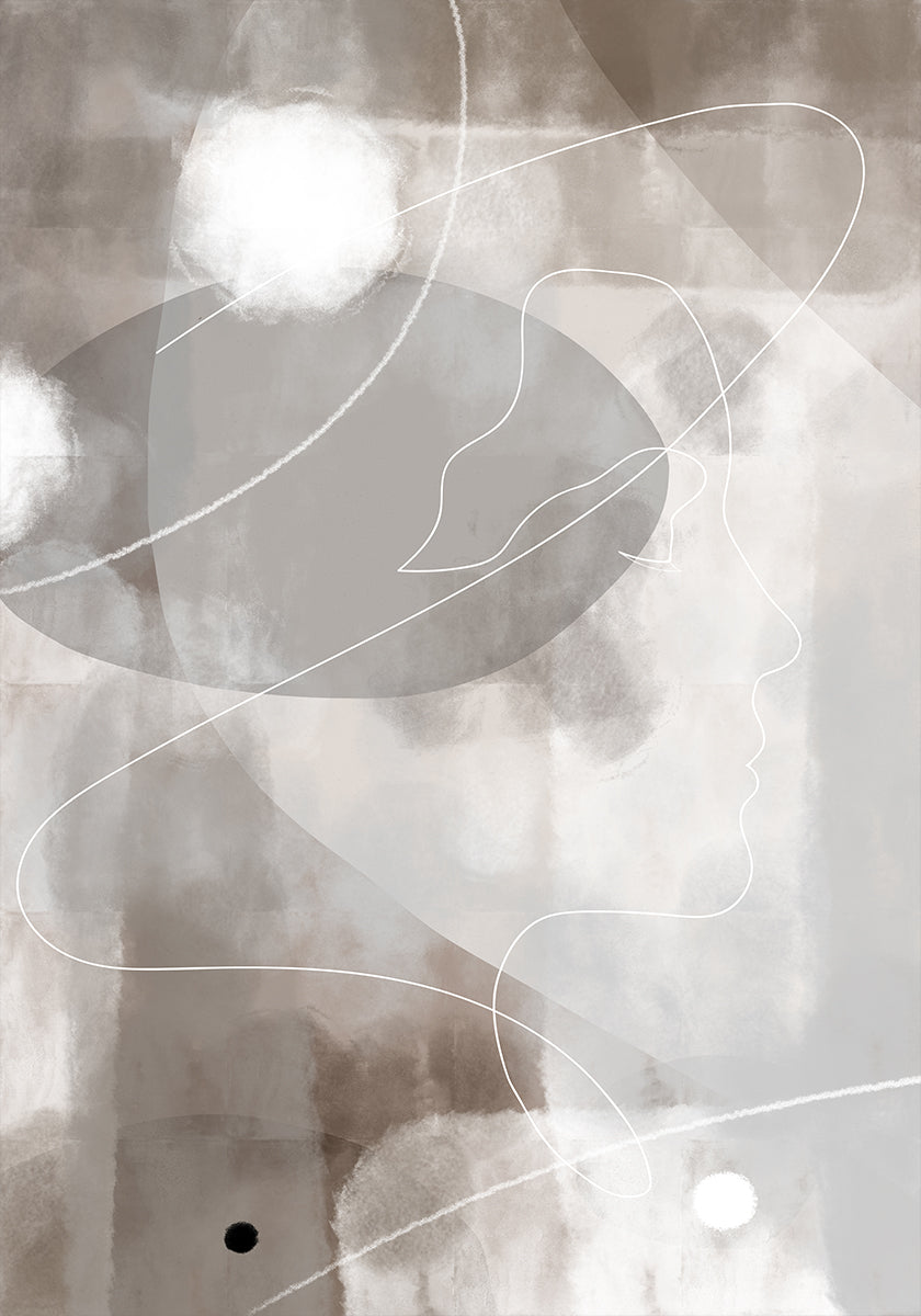 Pôster de perfil abstrato