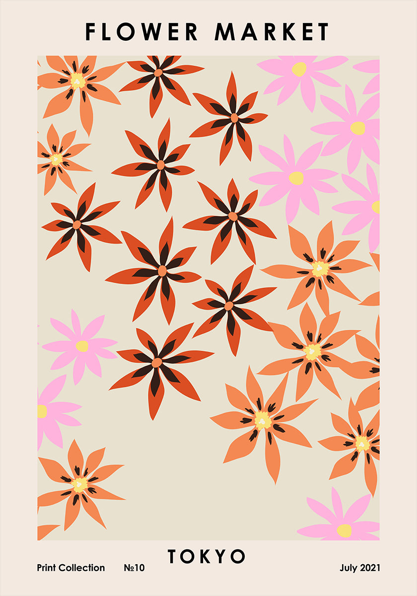 Póster Mercado de Flores de Tóquio