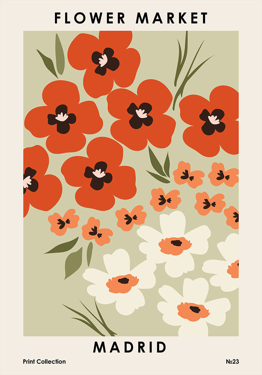 Póster Mercado de Flores Madrid