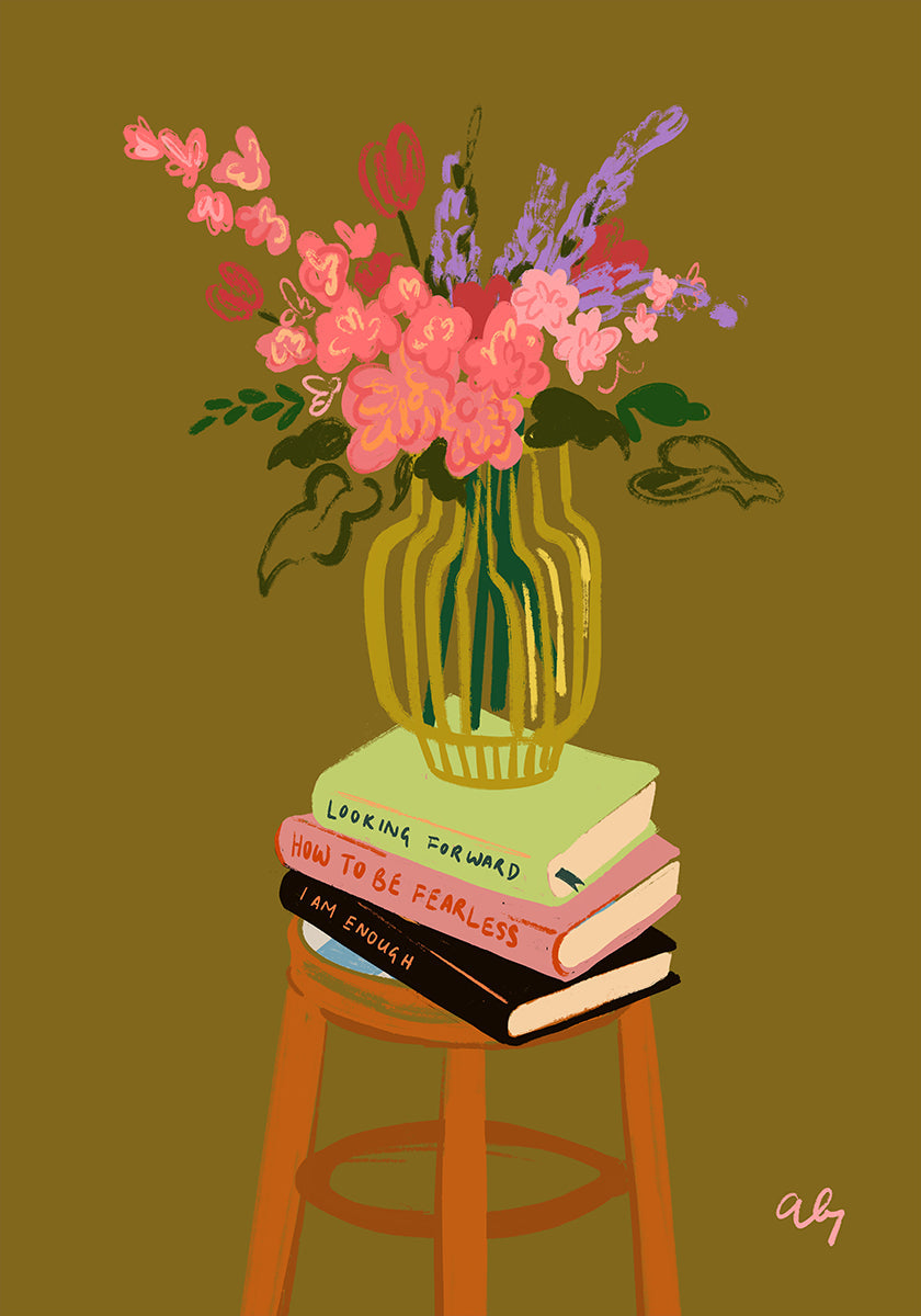 Póster vaso floral