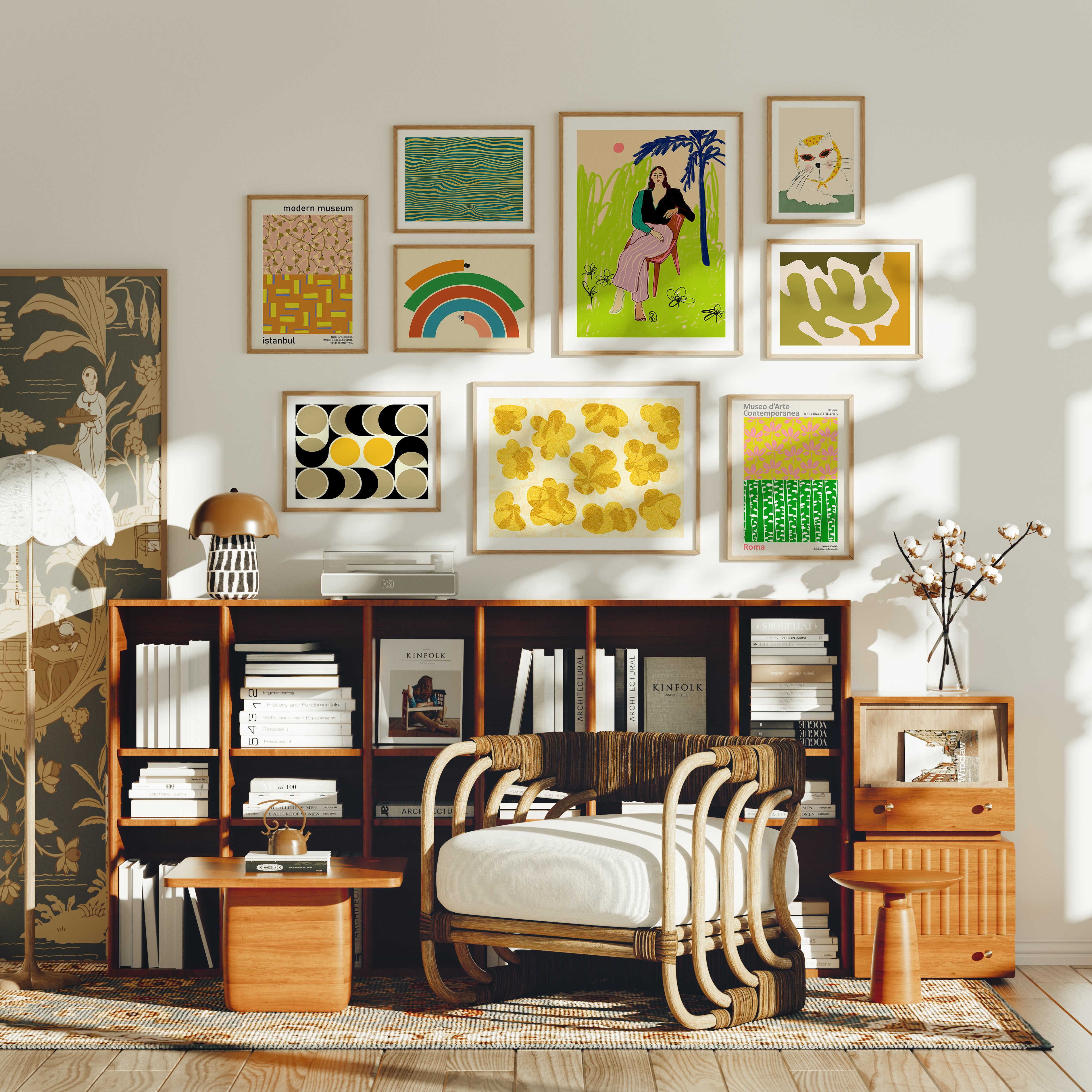 Poster Conjunto de parede de galeria moderna colorida