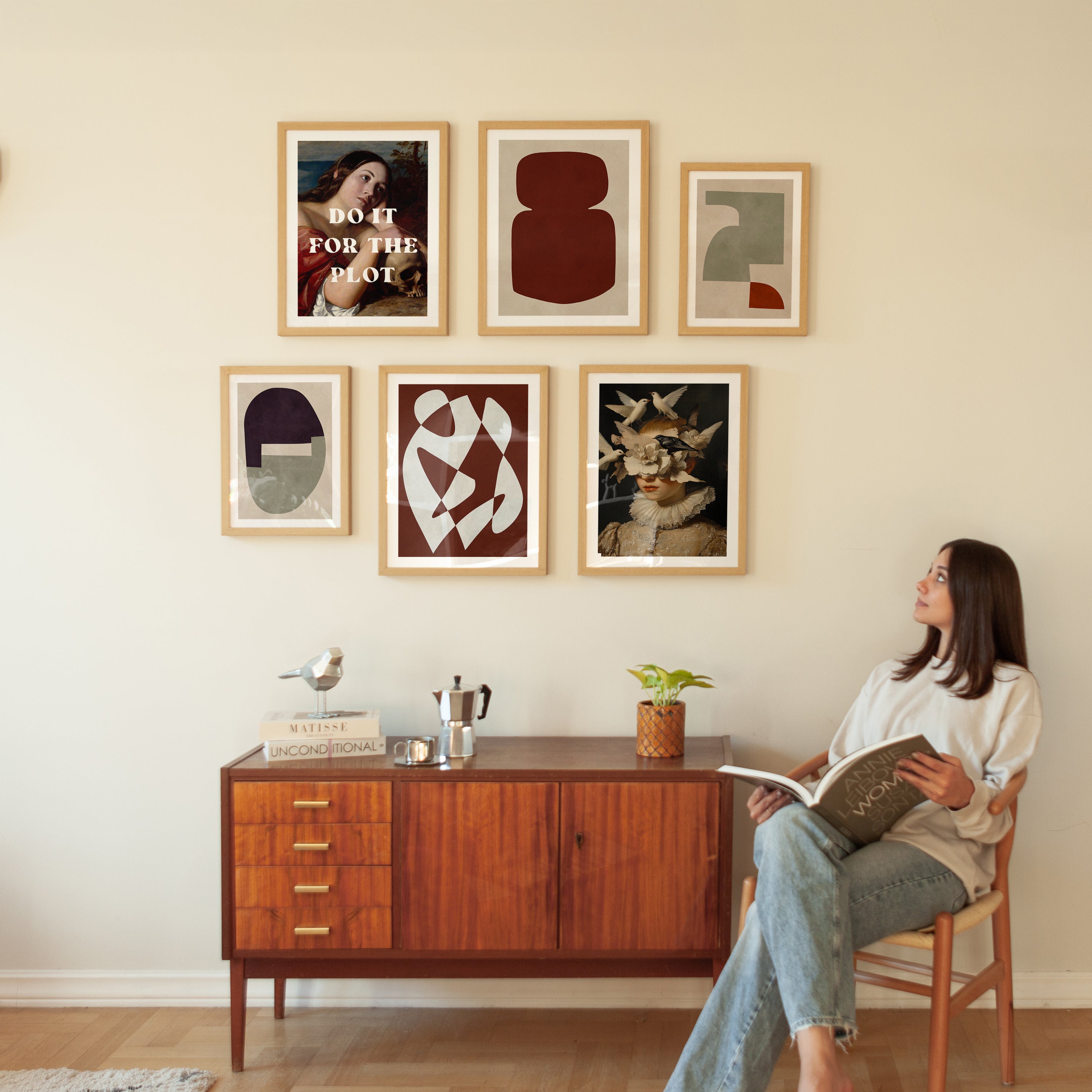 Poster Conjunto de parede de galeria moderna neutra