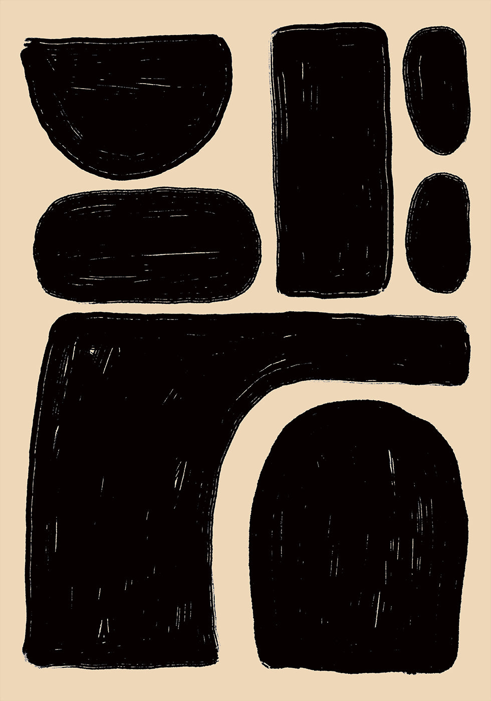 Pôster de formas abstratas em negrito
