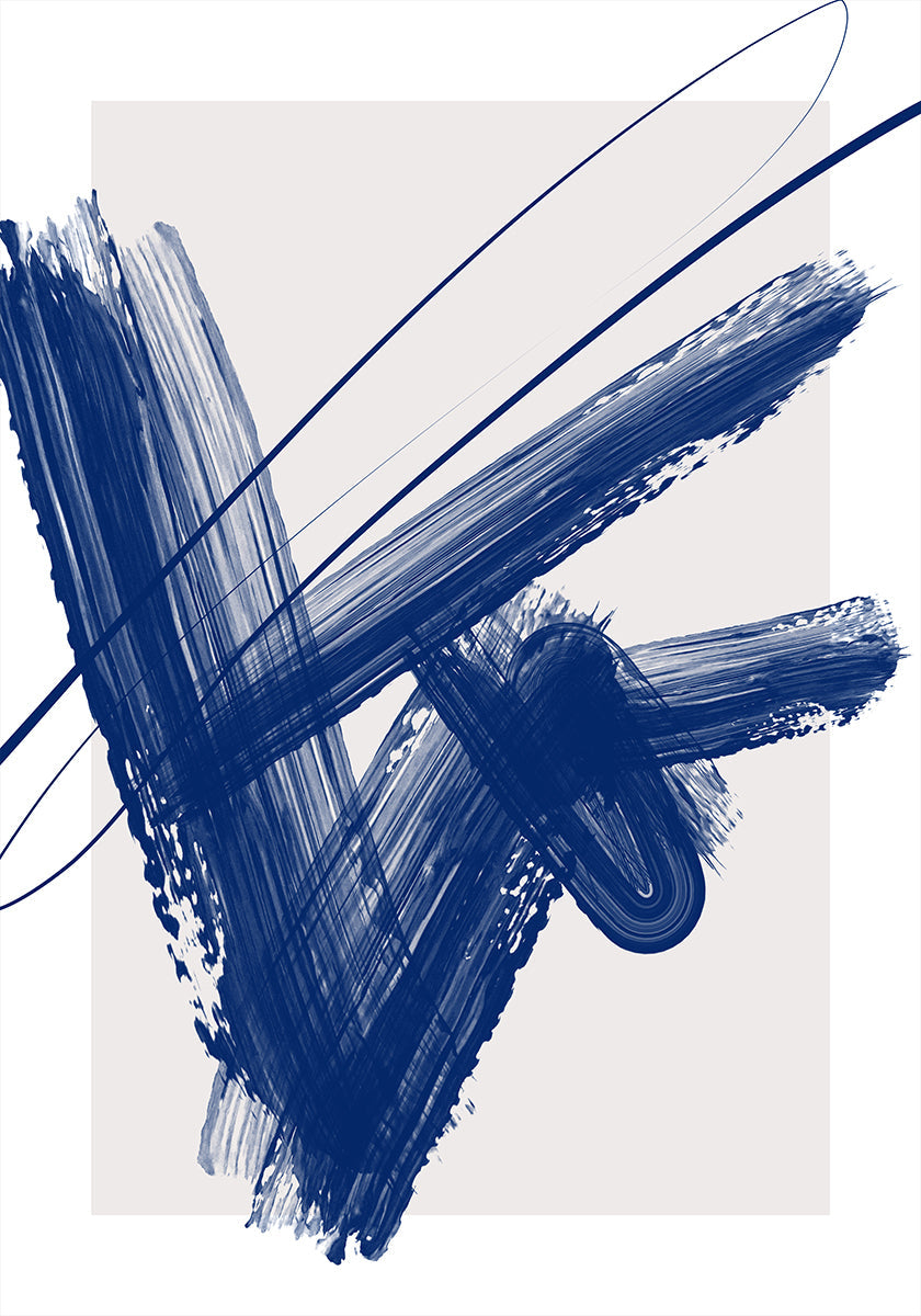 Pôster Pinceladas azuis ousadas