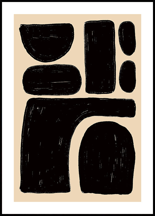 Pôster de formas abstratas em negrito