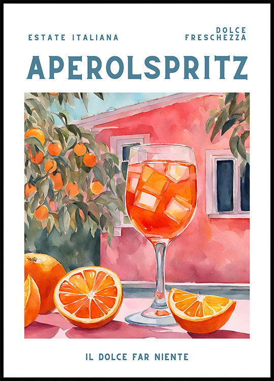 Aperol Spritz, Aquarell, Pôster Fresco