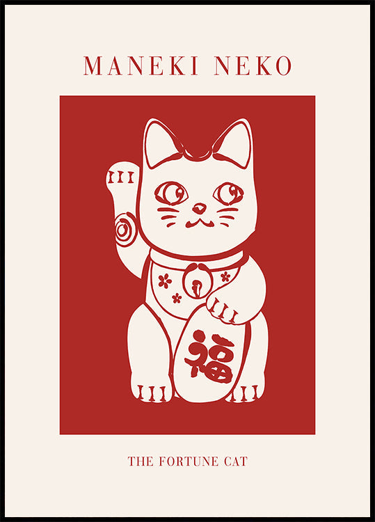 Maneki-Neko Gato Vermelho