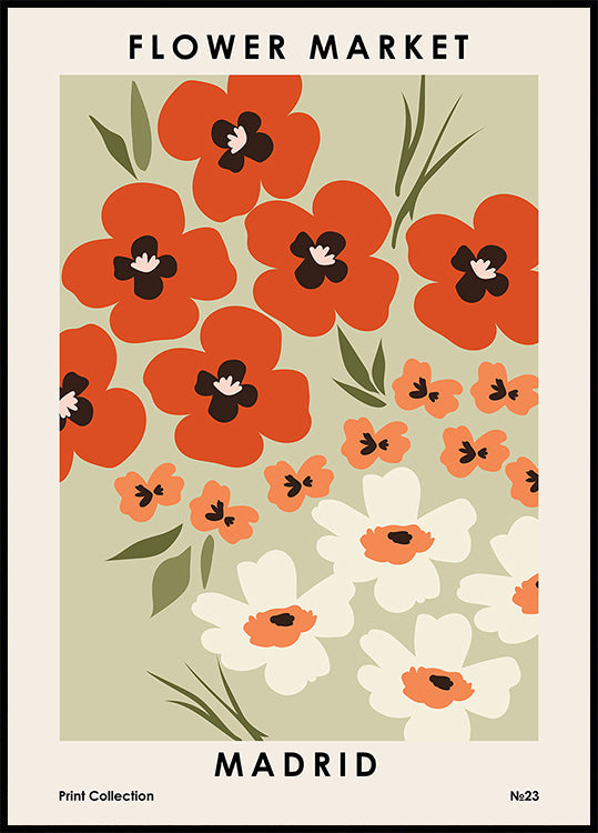 Póster Mercado de Flores Madrid