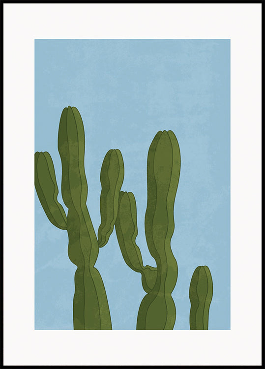 Poster Crescimento do deserto, silhuetas de cactos