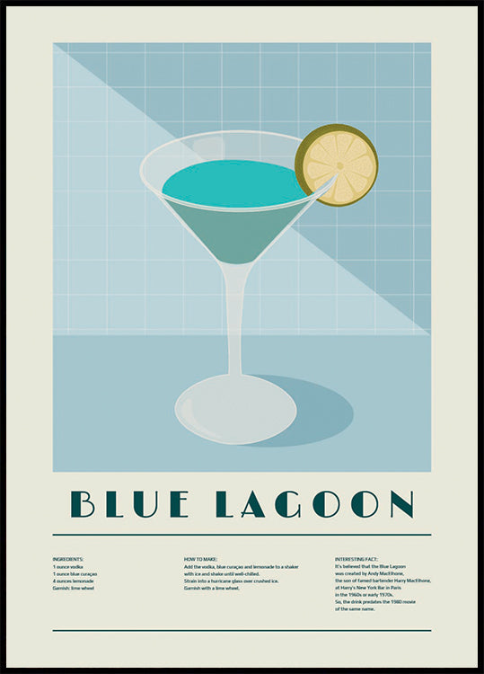Póster Coquetel de Lagoa Azul, Arte de Receita