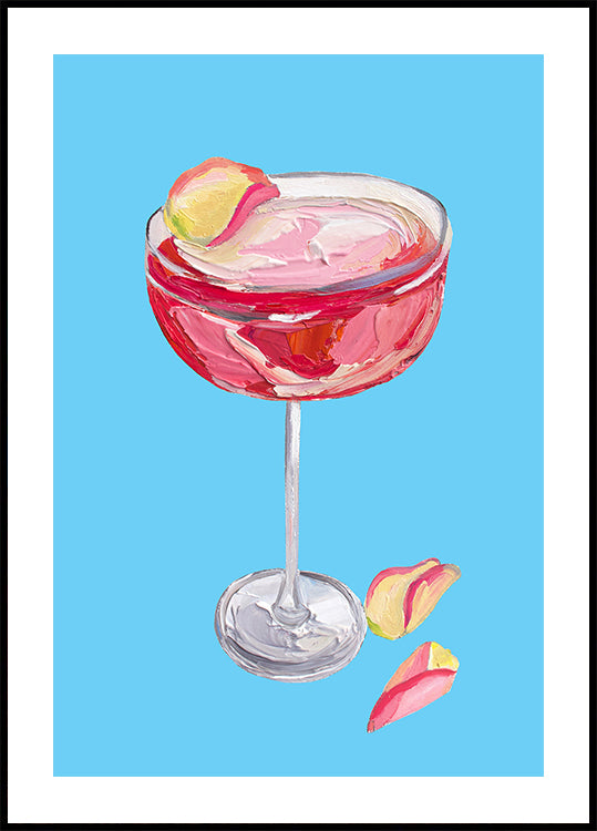 Póster Cocktail Espumante de Gin Rosa