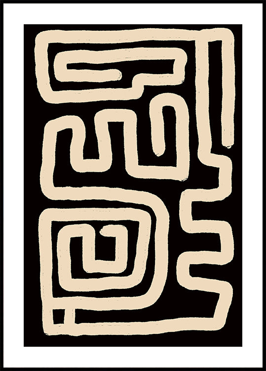 Póster Linhas Bege do Labirinto