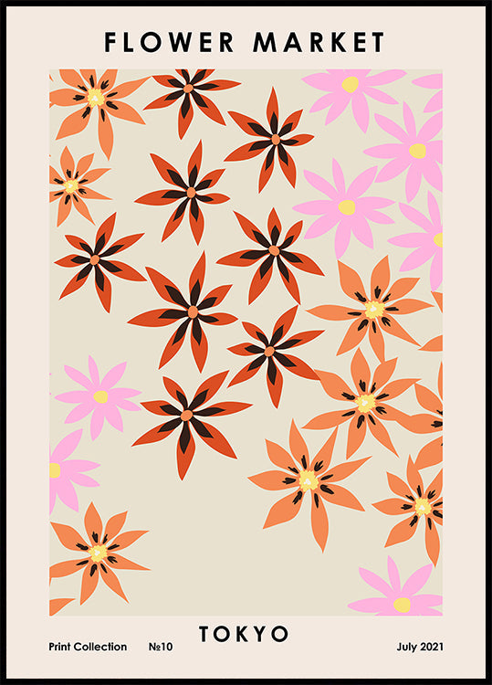 Póster Mercado de Flores de Tóquio