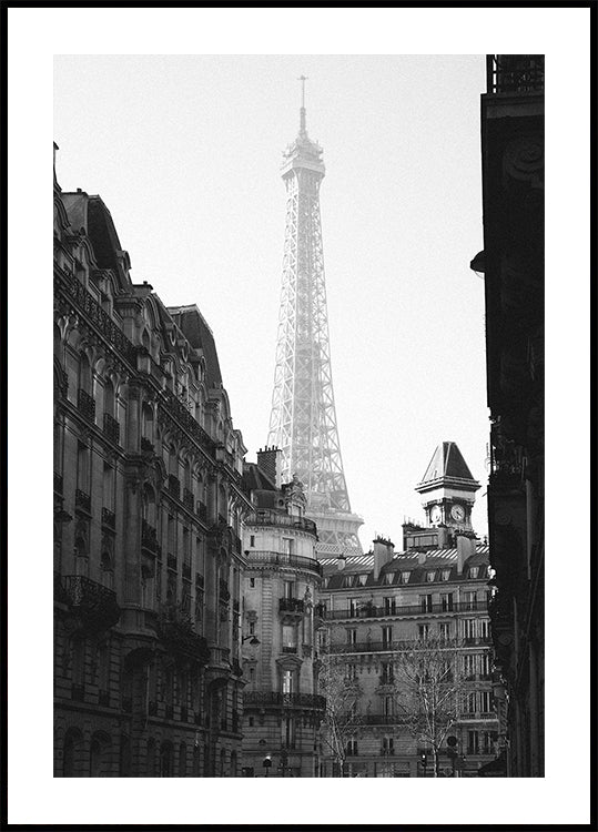 Pôster Torre Eiffel Paris preto e branco