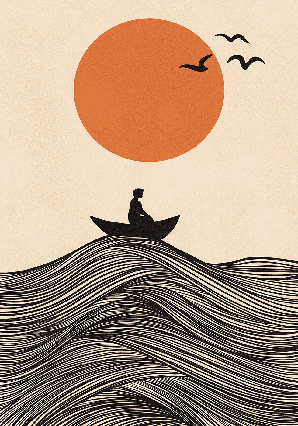 Póster Barco e Sol