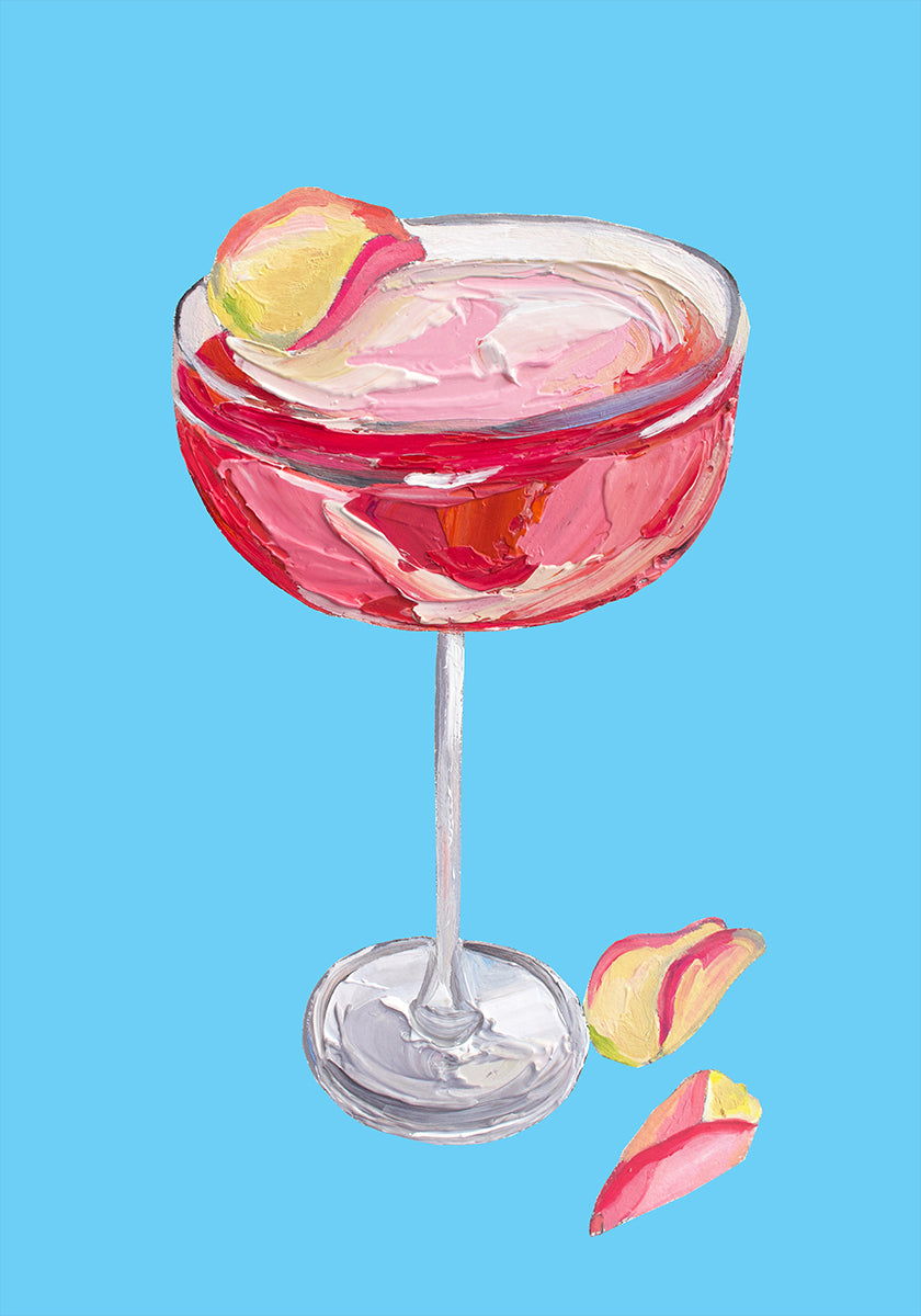 Póster Cocktail Espumante de Gin Rosa