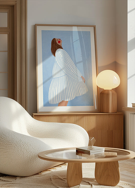 Pôster A Mulher com Listras Azuis