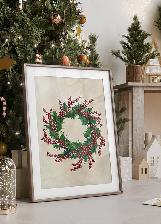 Póster Holly wreath