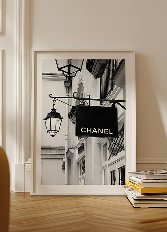 Pôster Chanel Paris preto e branco