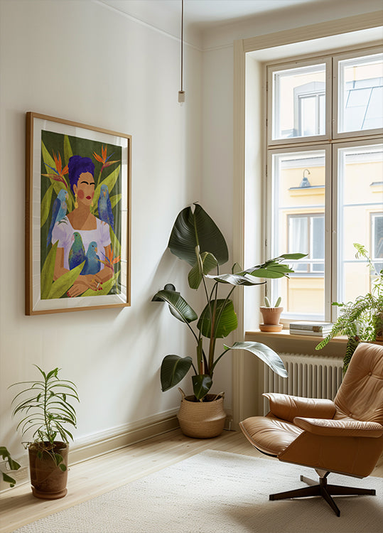 Póster Frida e pássaros