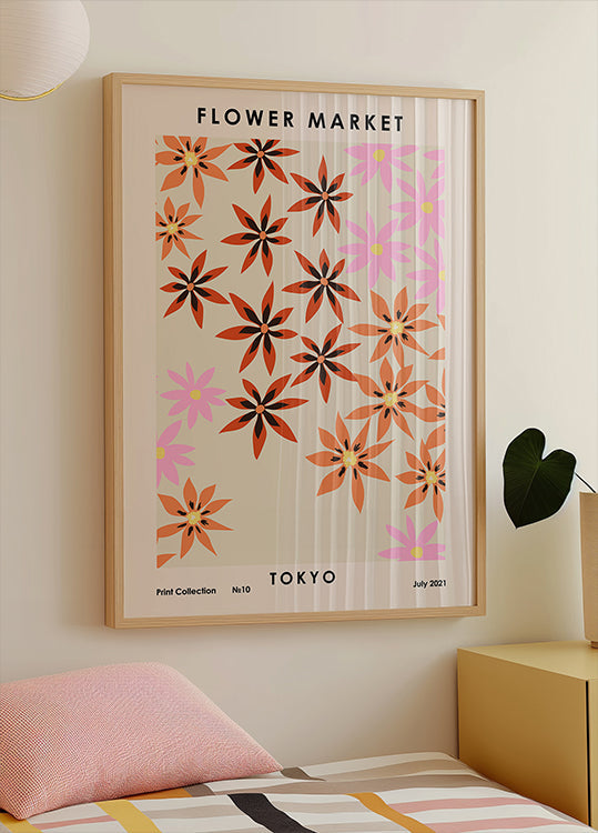 Póster Mercado de Flores de Tóquio