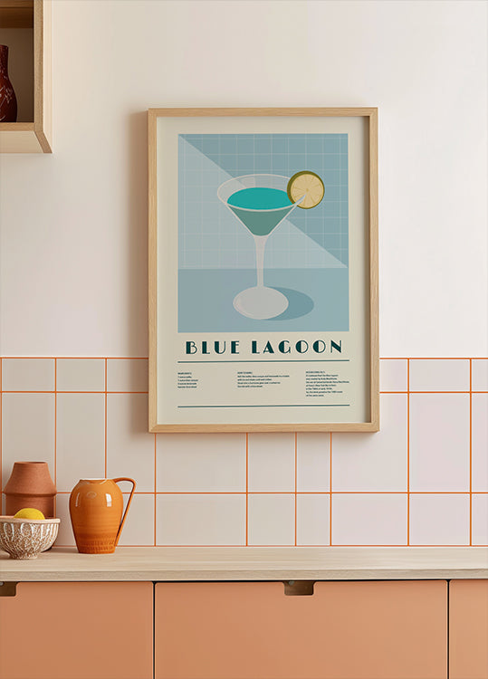 Póster Coquetel de Lagoa Azul, Arte de Receita