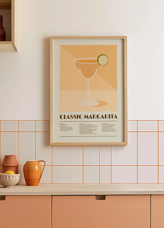 Poster Cocktail Clássico de Margarita, Arte de Receita