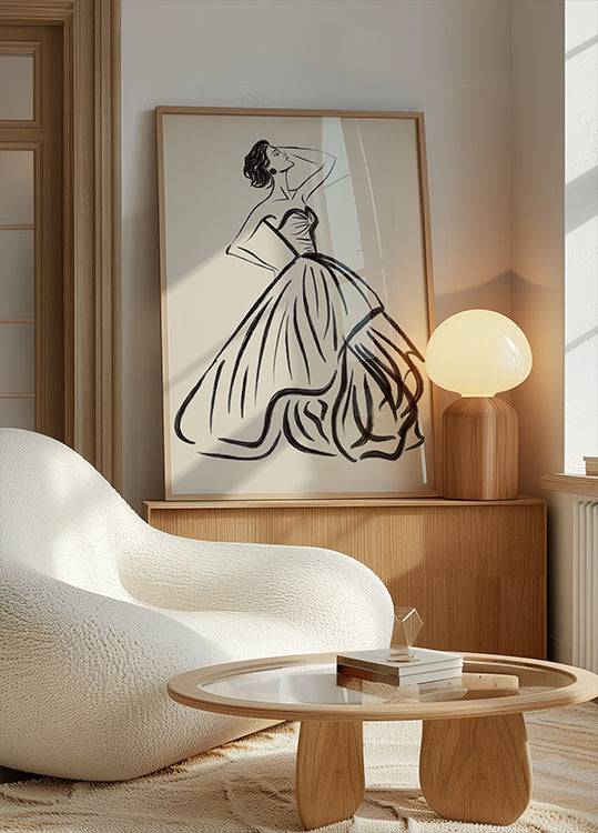 Póster Esboço de Mulher Elegante