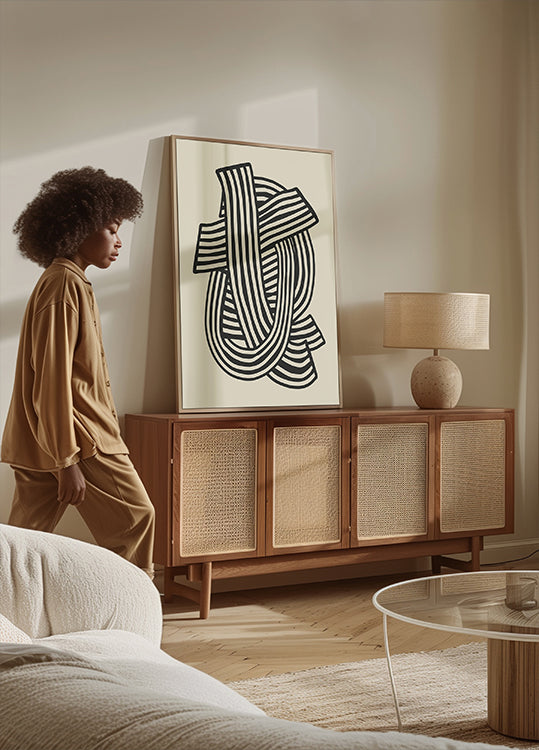 Pôster Abstrato listrado em preto