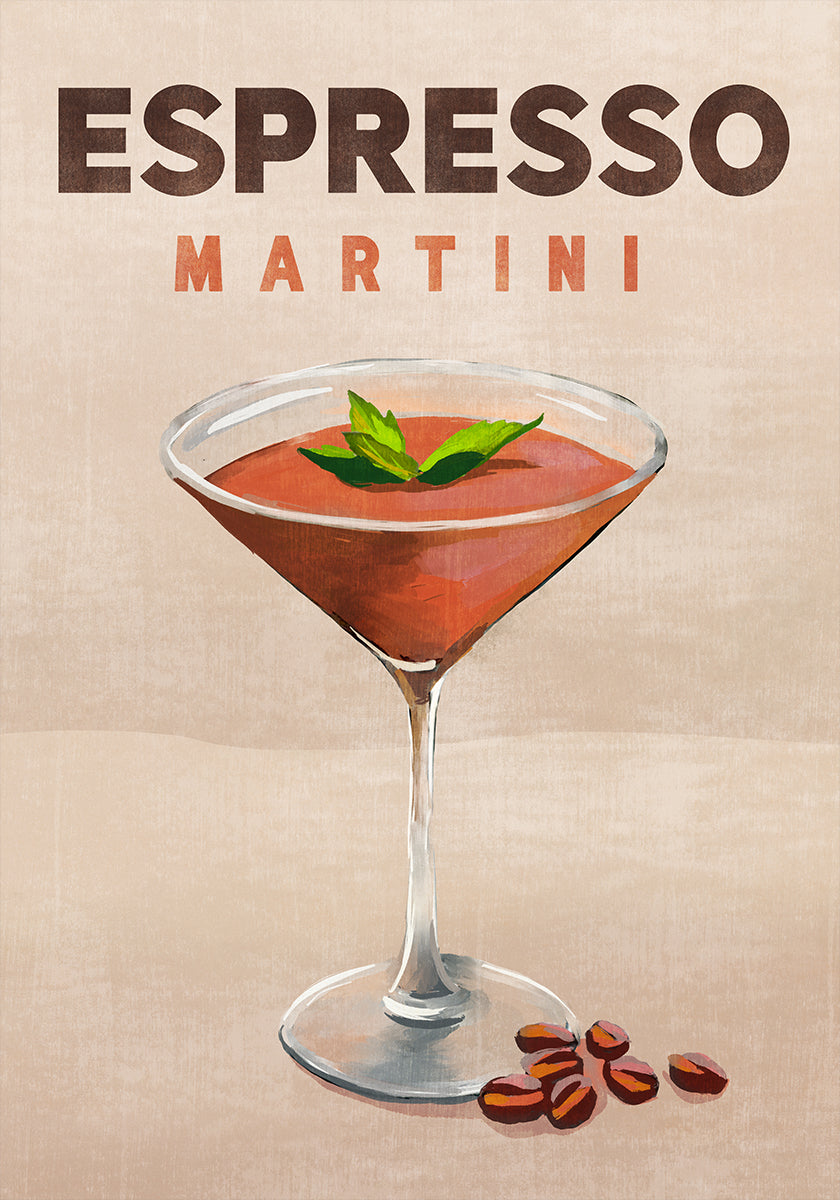 Poster Decoração de bar de cocktails Espresso Martini
