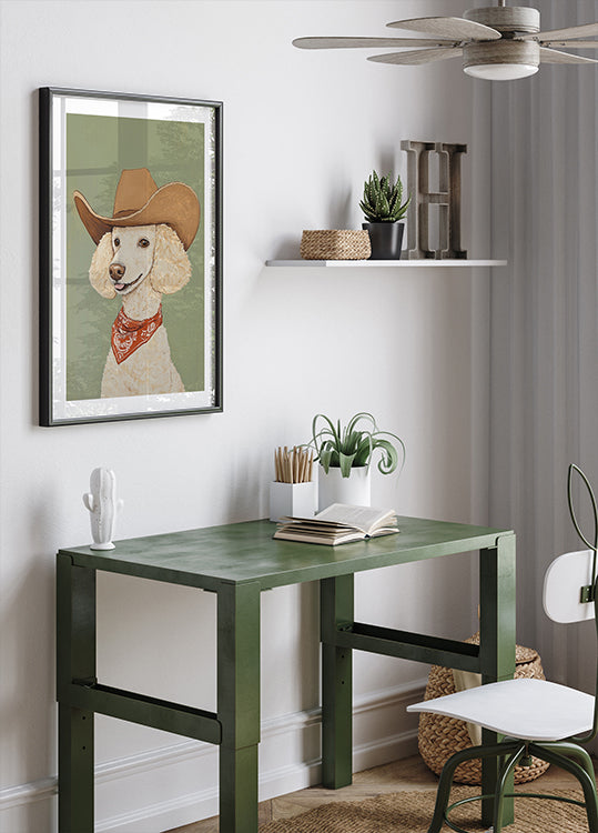 Cowboy Poodle Dog Plakat - Posterbox