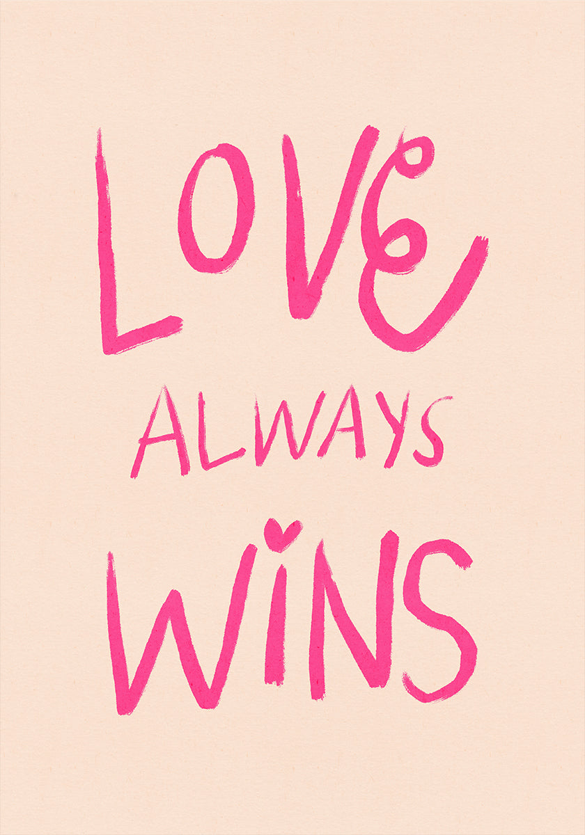 Love Always Wins Tipografia Poster Rosa (NOVO)