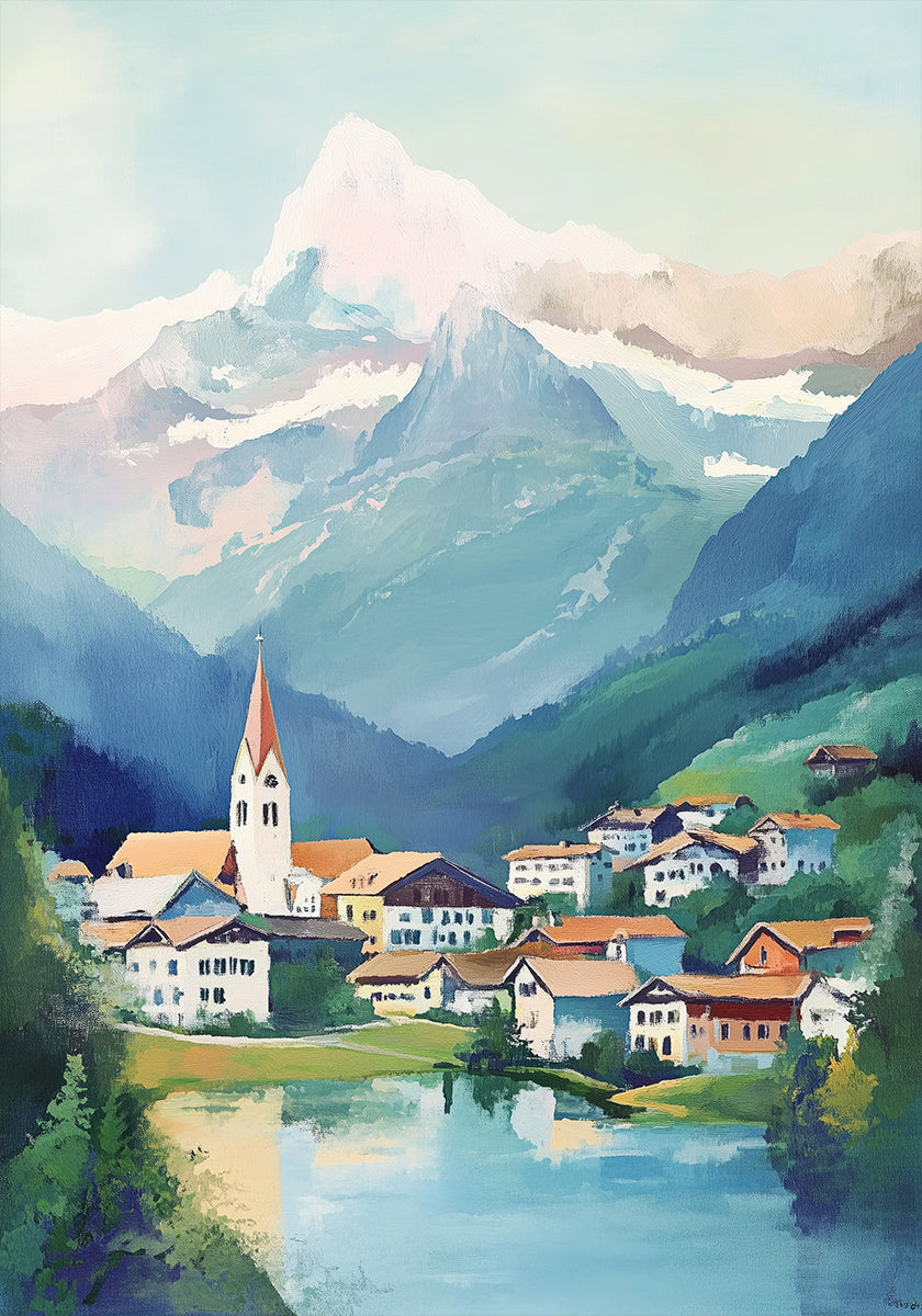 Grindelwald Switzerland Painting Plakat - Posterbox