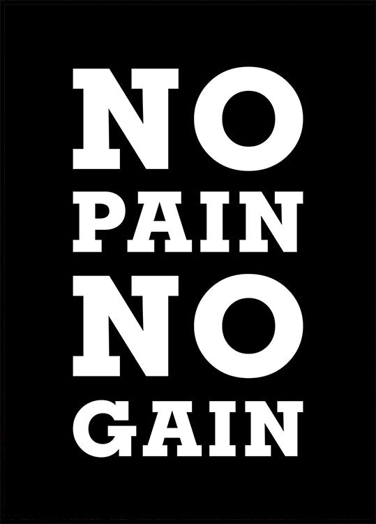 No Pain No Gain Plakat - Posterbox.no