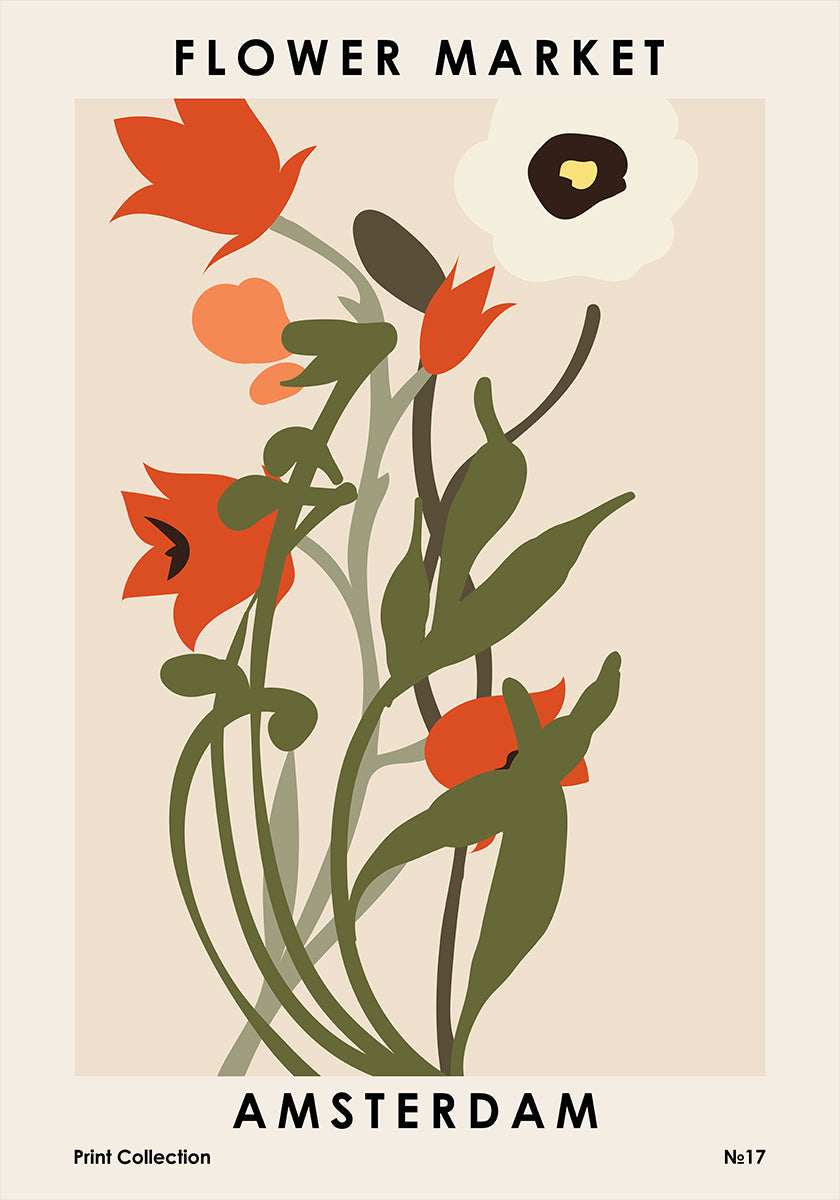 Pôster Mercado de Flores Amsterdã