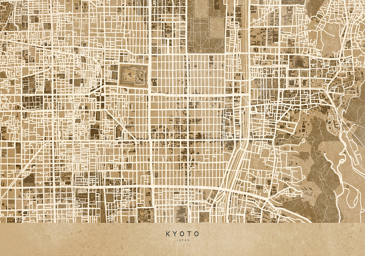 Mapa sépia de Kyoto (NOVO)