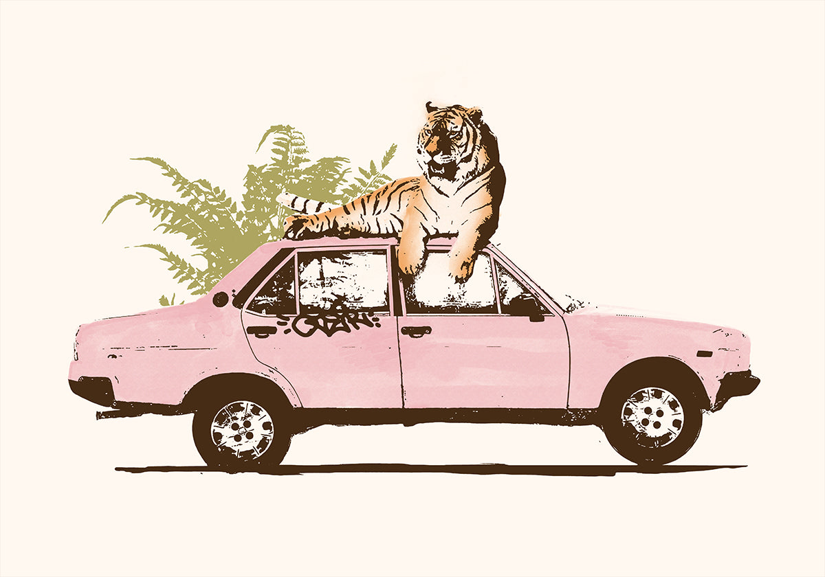 Tigre no carro