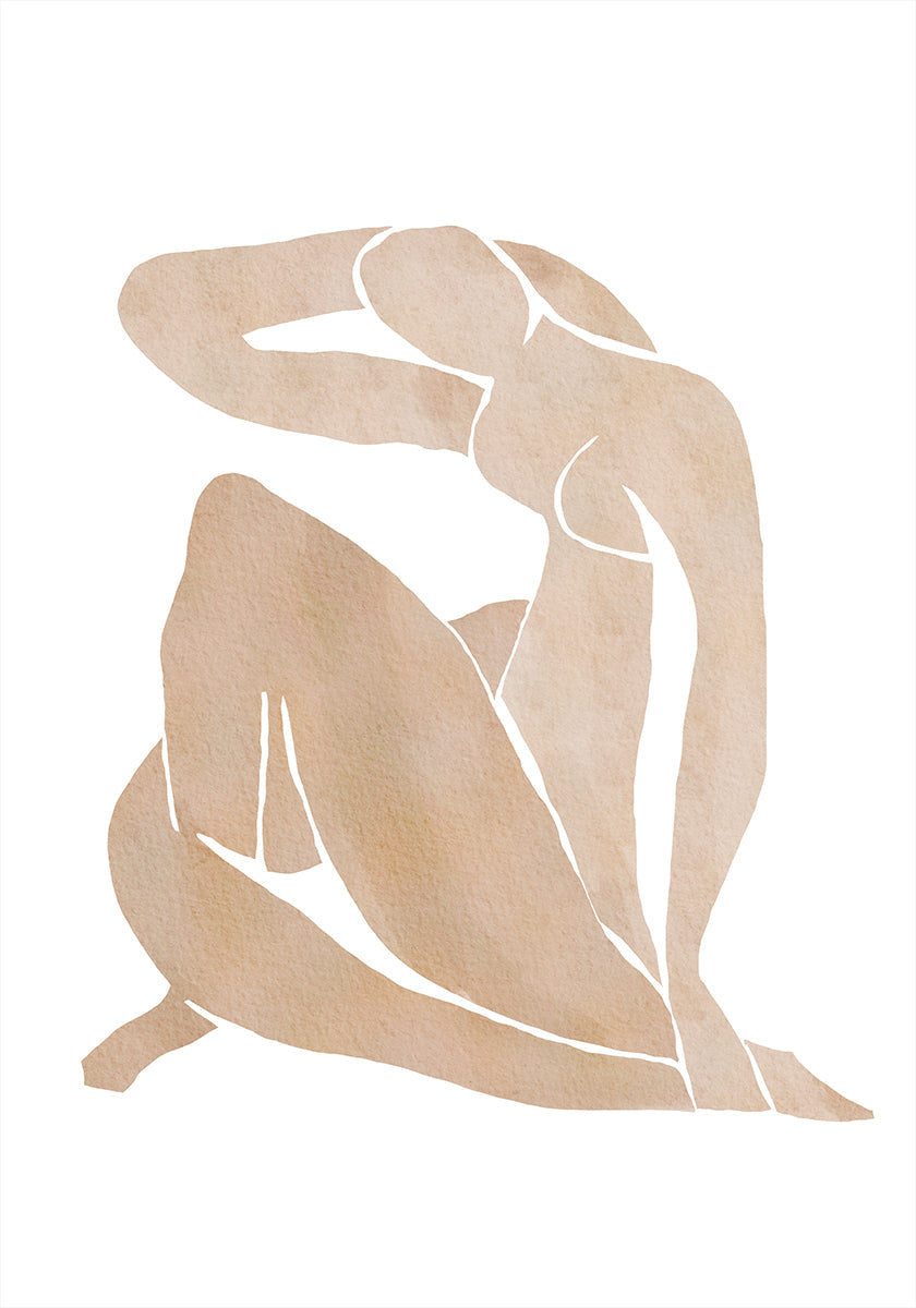 Pôster de arte abstrata em forma de mulheres