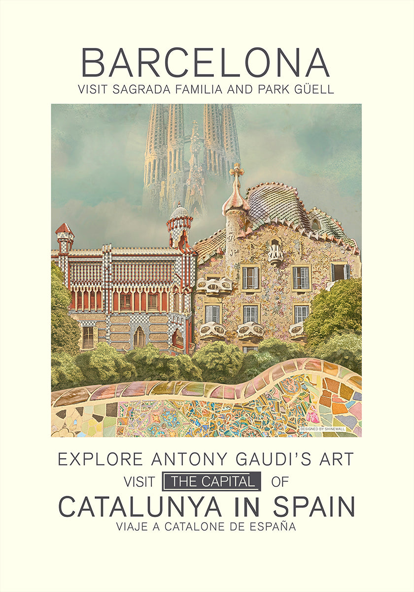 Póster Barcelona print
