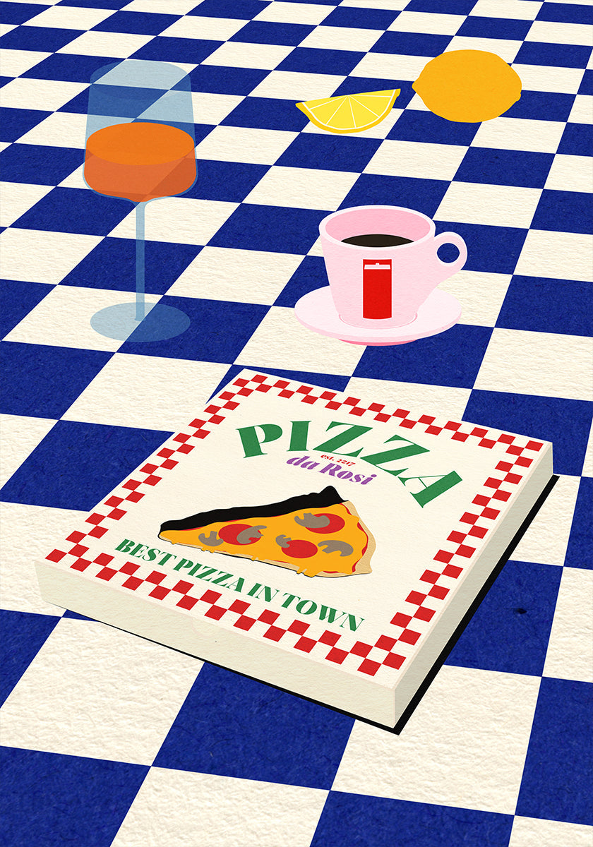 O pôster do menu italiano