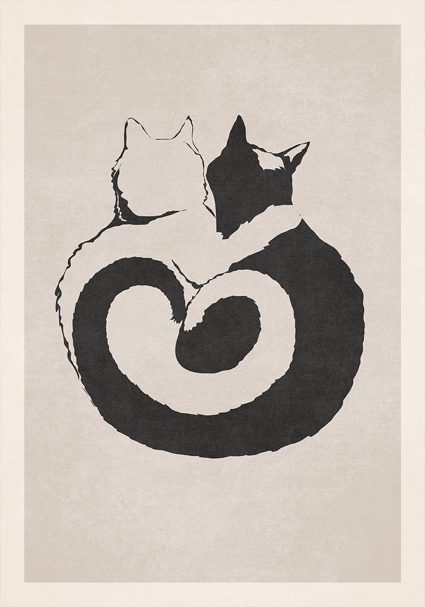 Póster Felino Yin Yang