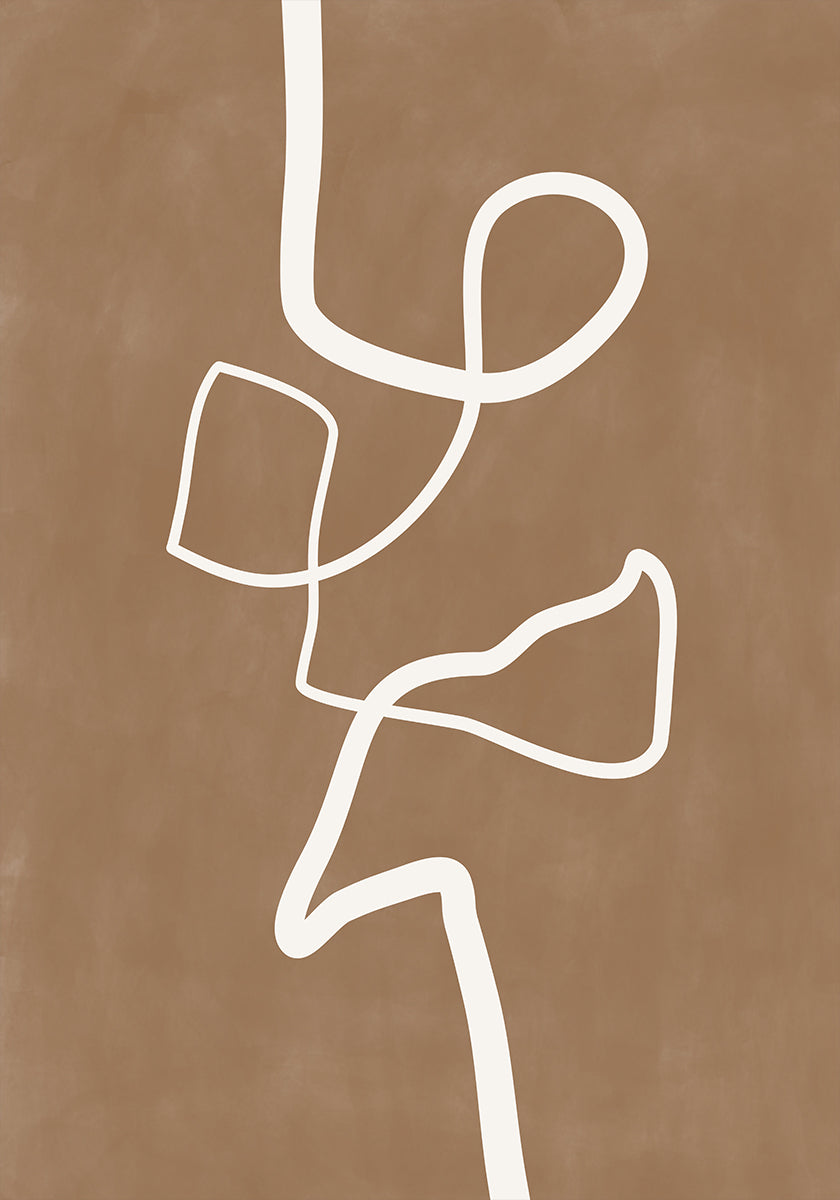 Poster Arte de linha única branca