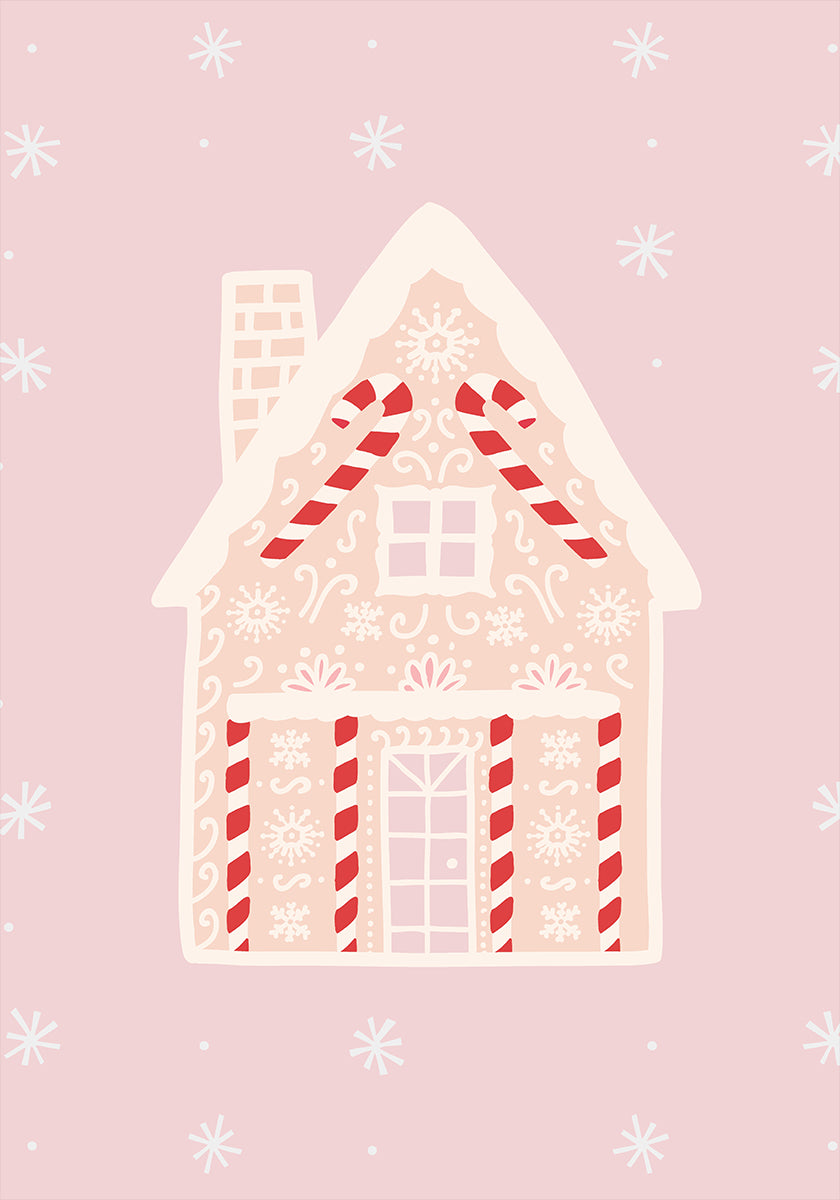 Pôster Casa de gengibre rosa