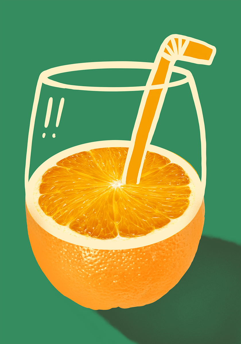 Poster Laranja Vibrante Inteligentemente Ilustrado