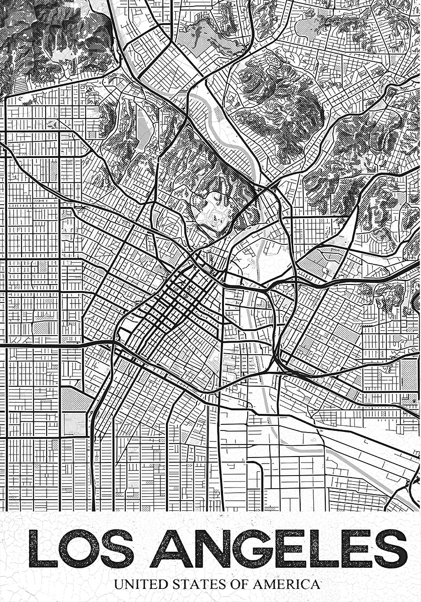 Póster Branco de Los Angeles