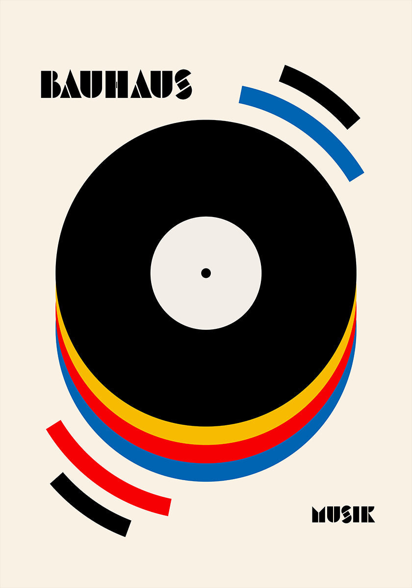 Pôster Ilustração retrô da música Bauhaus