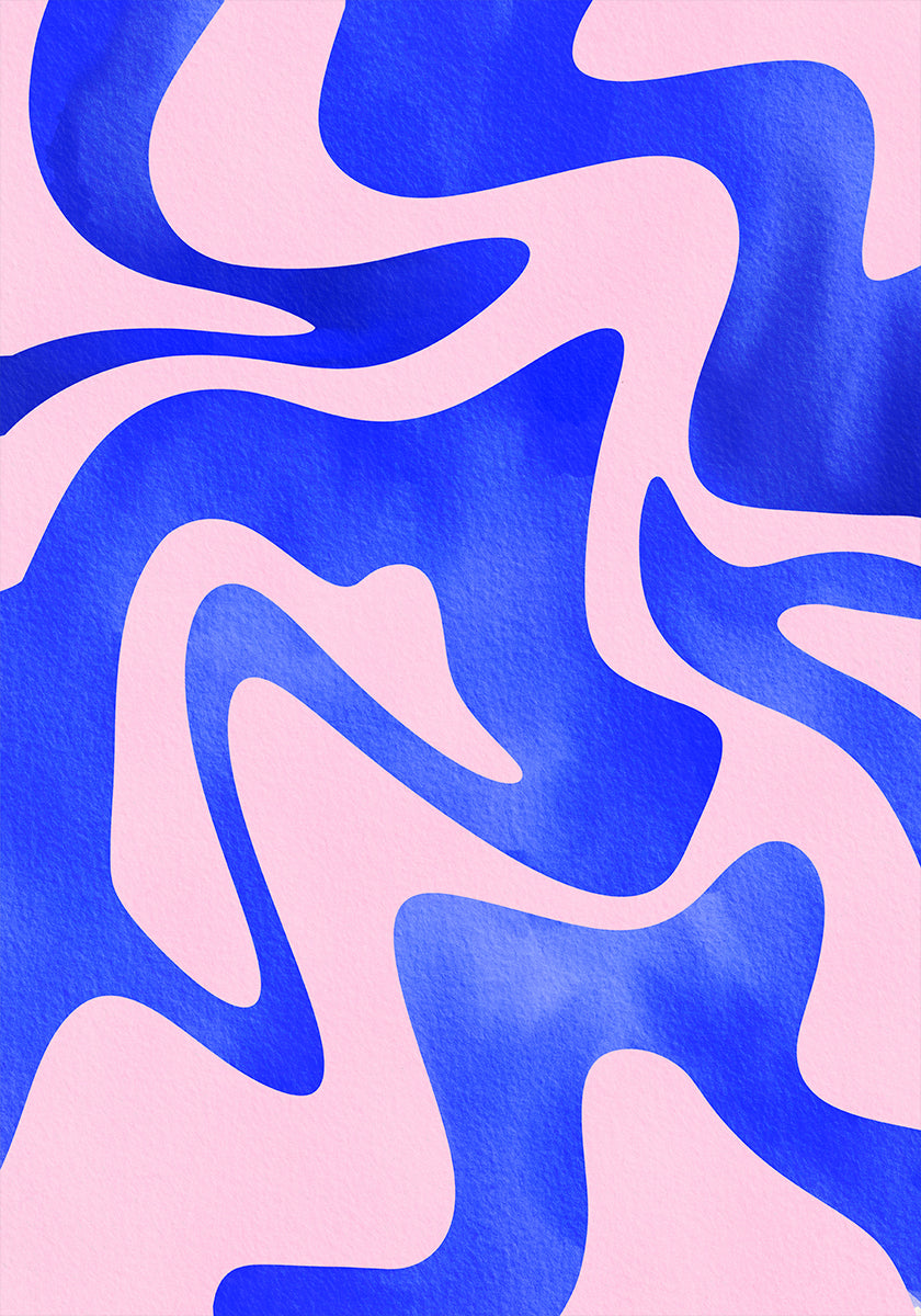 Póster Onda Azul Abstrata