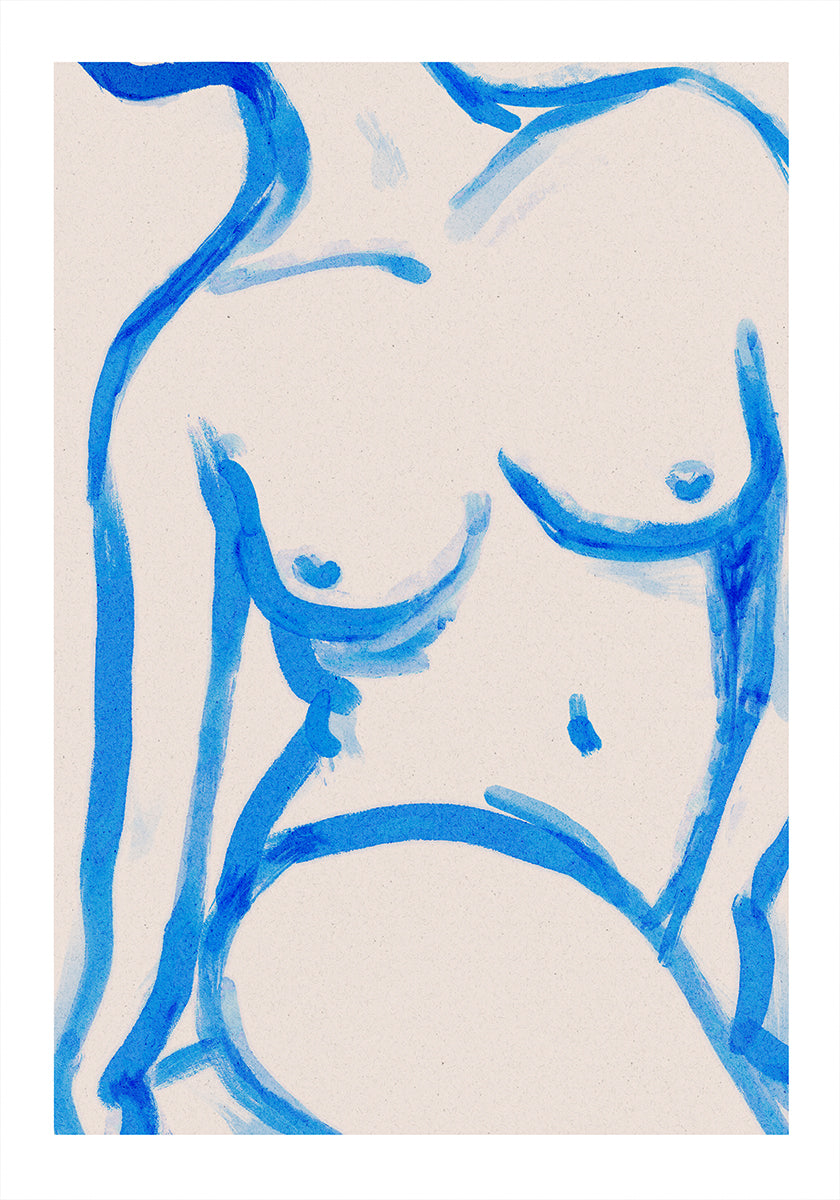 Pôster Nu Contorno Azul