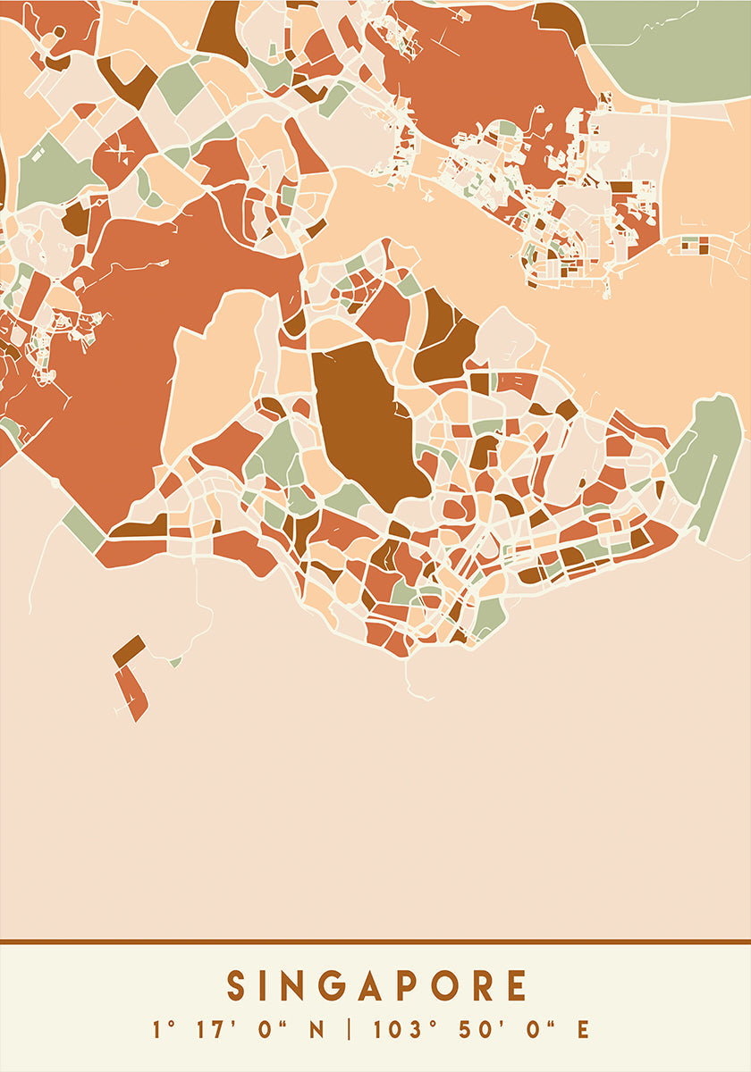 Pôster Tons Pretos da Terra dos Mapas 81